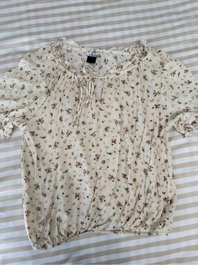 Wild Moss Floral Peasant Top XL | Boho Cottagecore Blouse